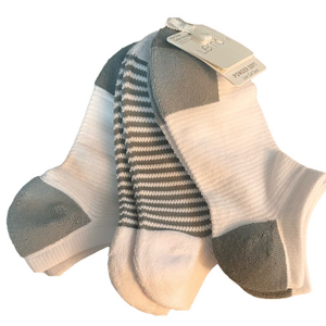 Lemon Woman’s 3 Pack Powder Soft Low-cut Socks  White Gray Sock Size One Size
